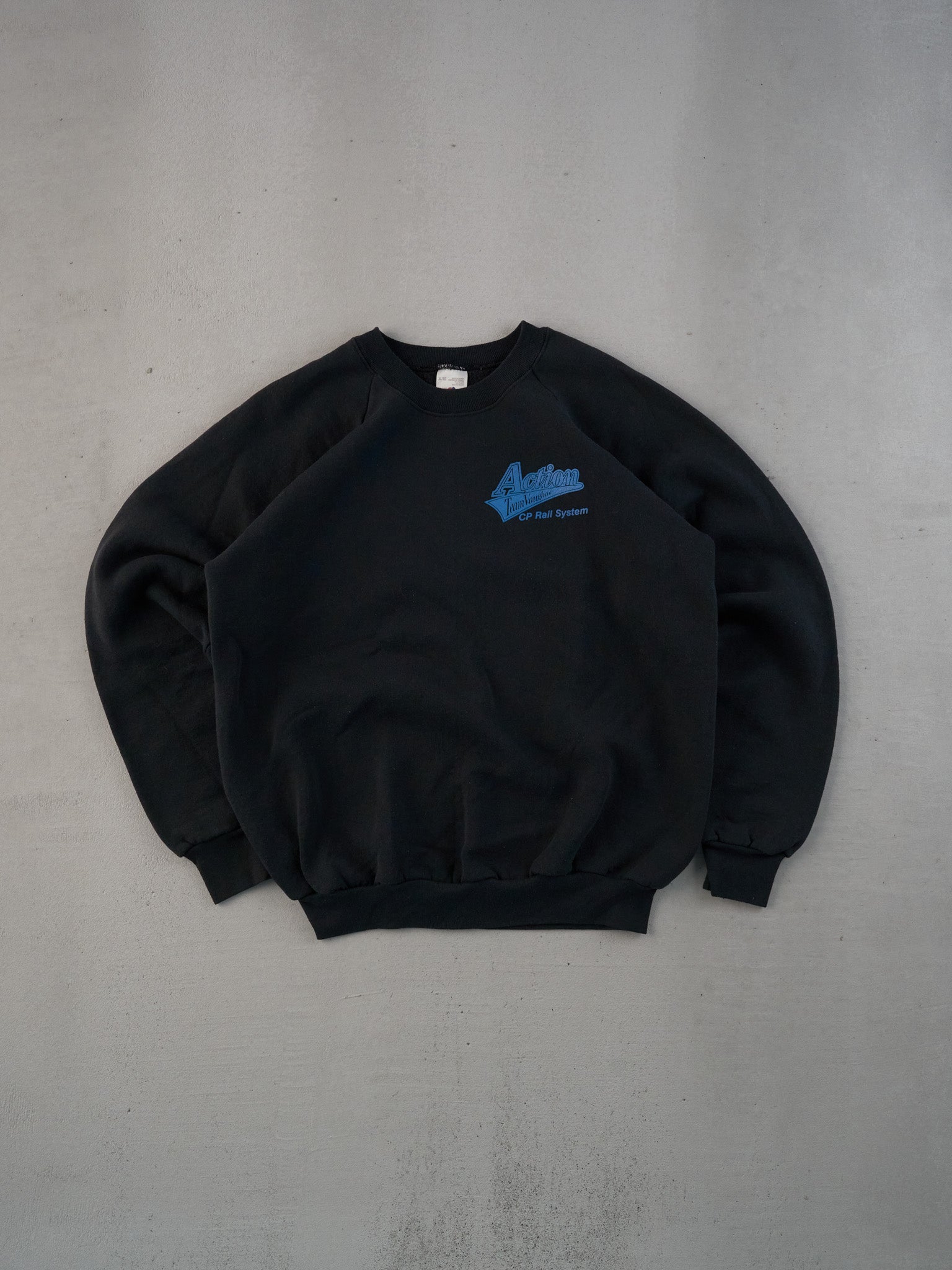 Vintage 90s Black Team Vaughan CP Rail System Crewneck (M)
