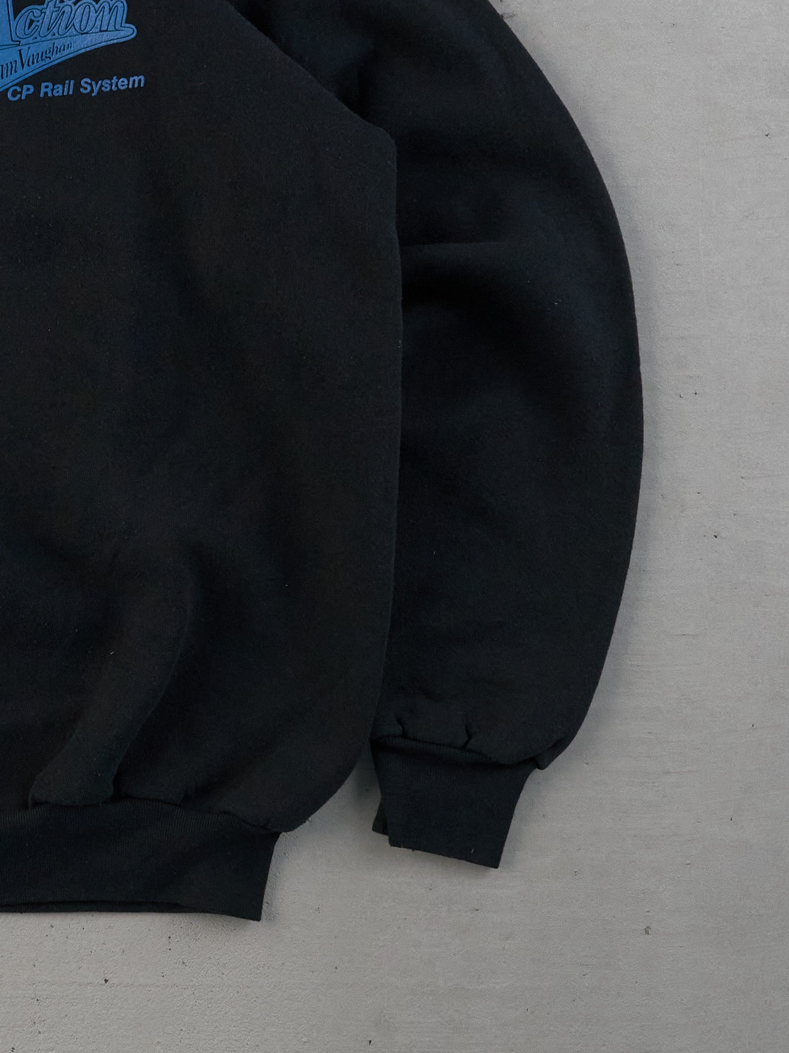 Vintage 90s Black Team Vaughan CP Rail System Crewneck (M)
