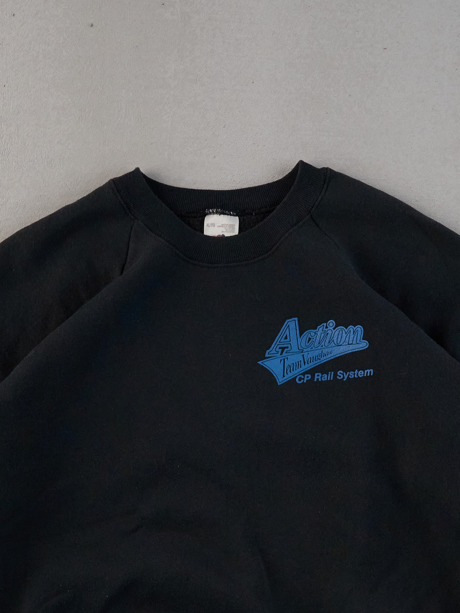 Vintage 90s Black Team Vaughan CP Rail System Crewneck (M)