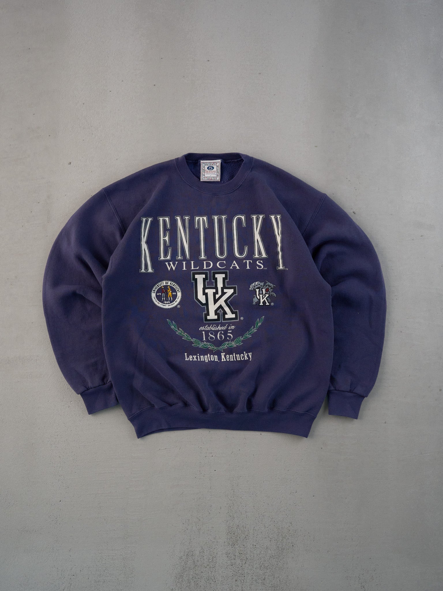 Vintage 90s Navy Blue Kentucky WildCats Graphic Crewneck (M)
