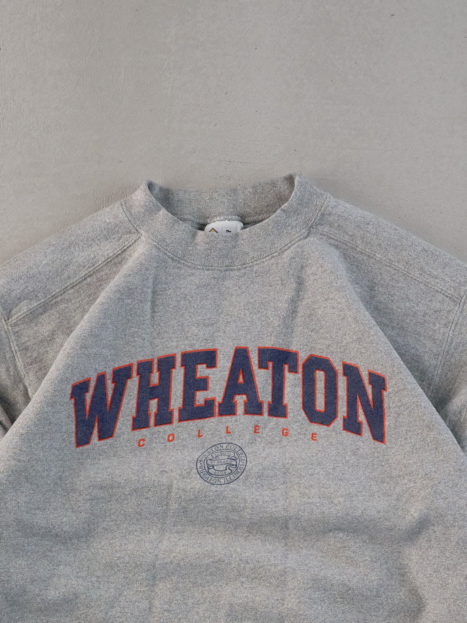 Vintage 90s Grey Wheaton College Crewneck (S/M)