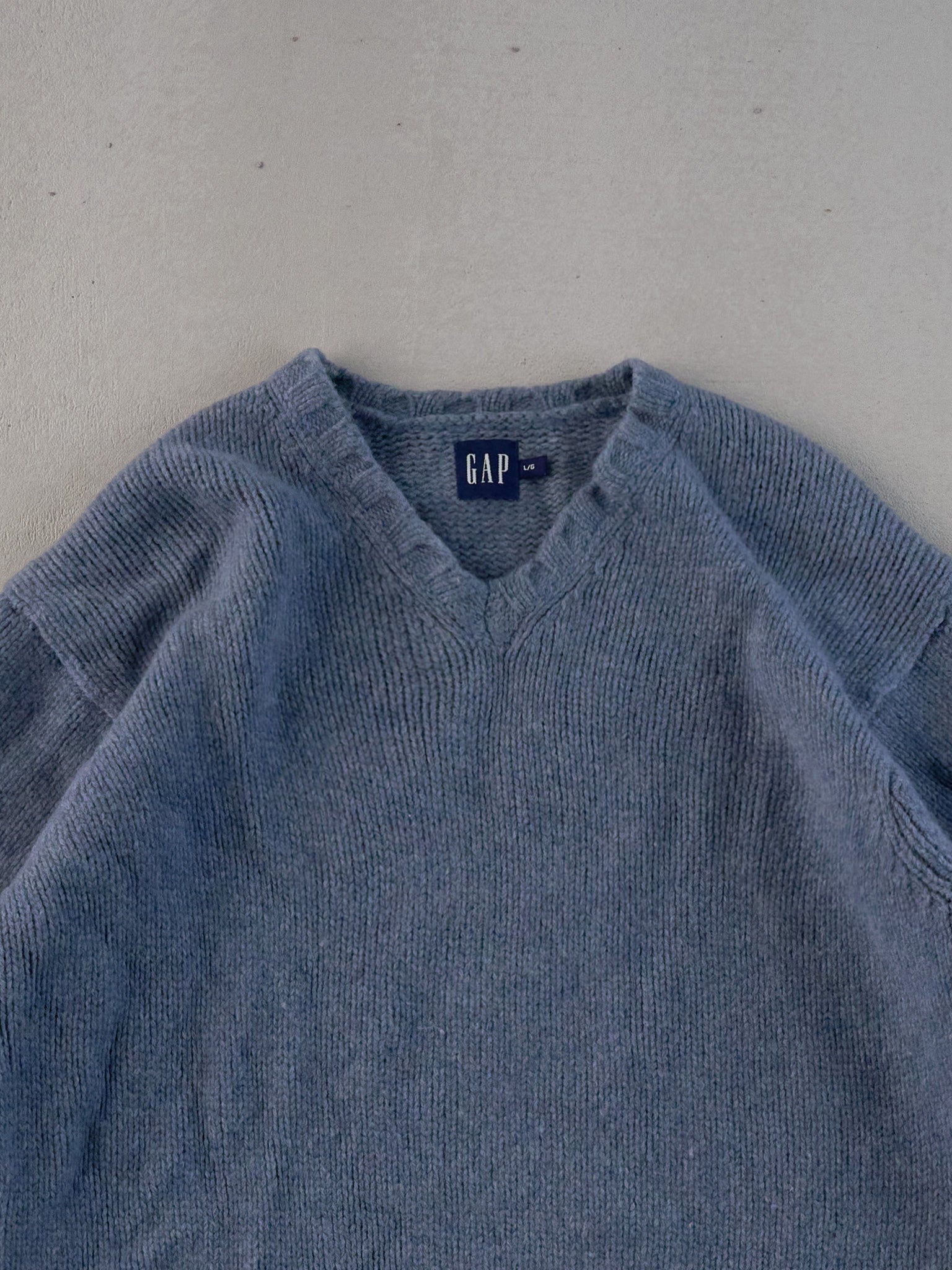 Vintage 90s Blue Grey Gap Knit Sweater (M)