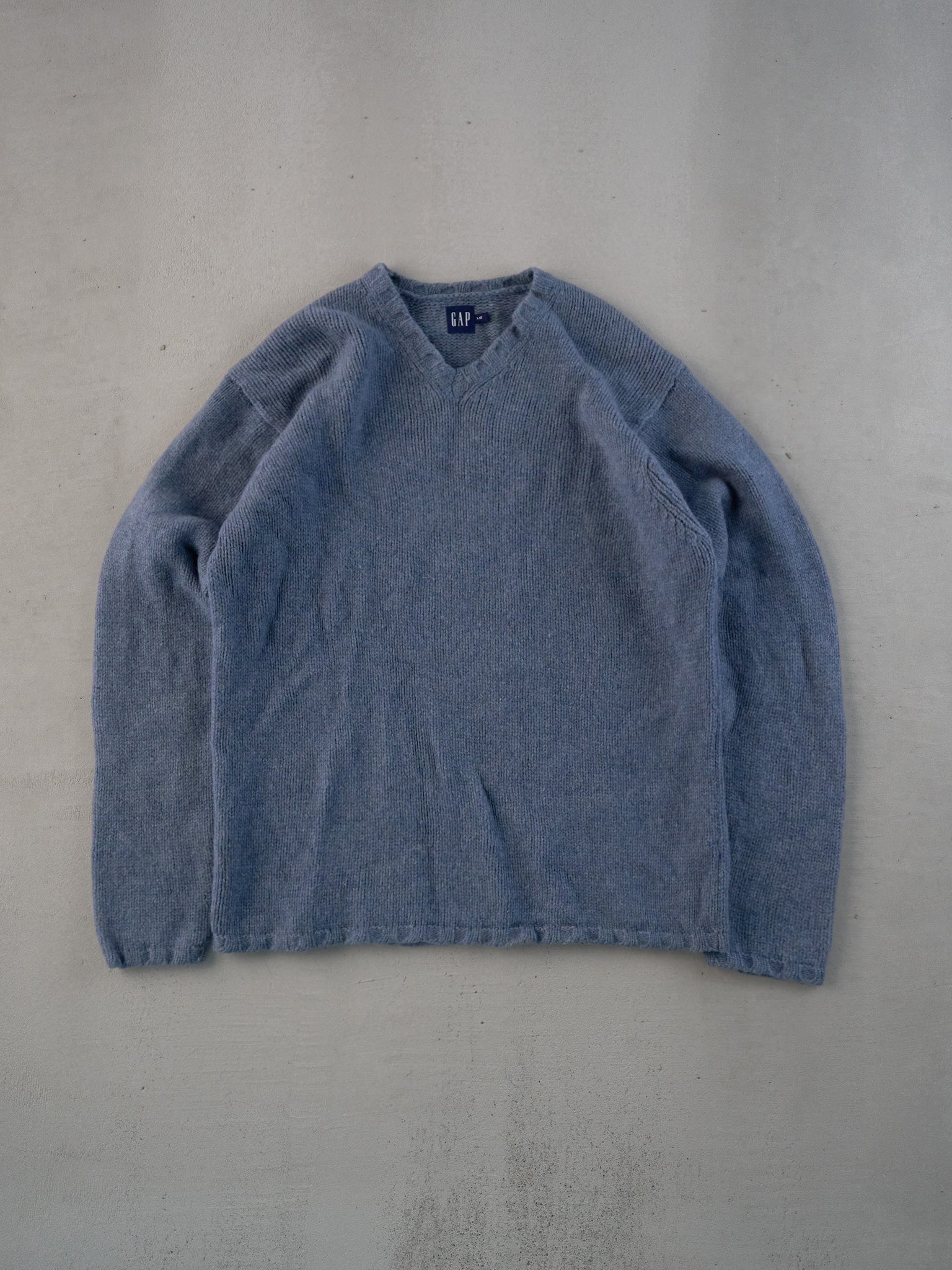 Vintage 90s Blue Grey Gap Knit Sweater (M)