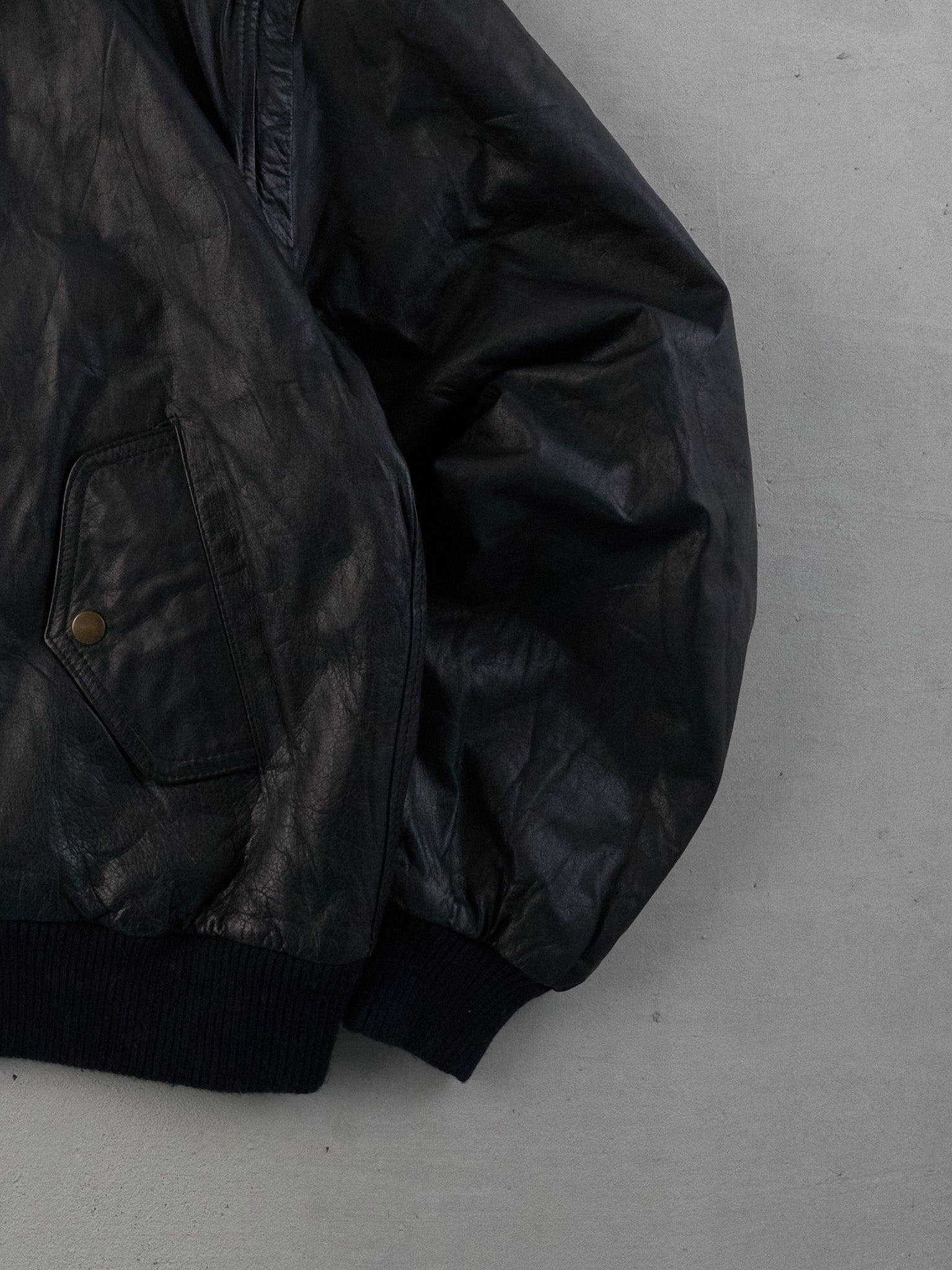 Vintage 90s Black Hardrock Cafe Dallas Collared Leather Jacket (L)