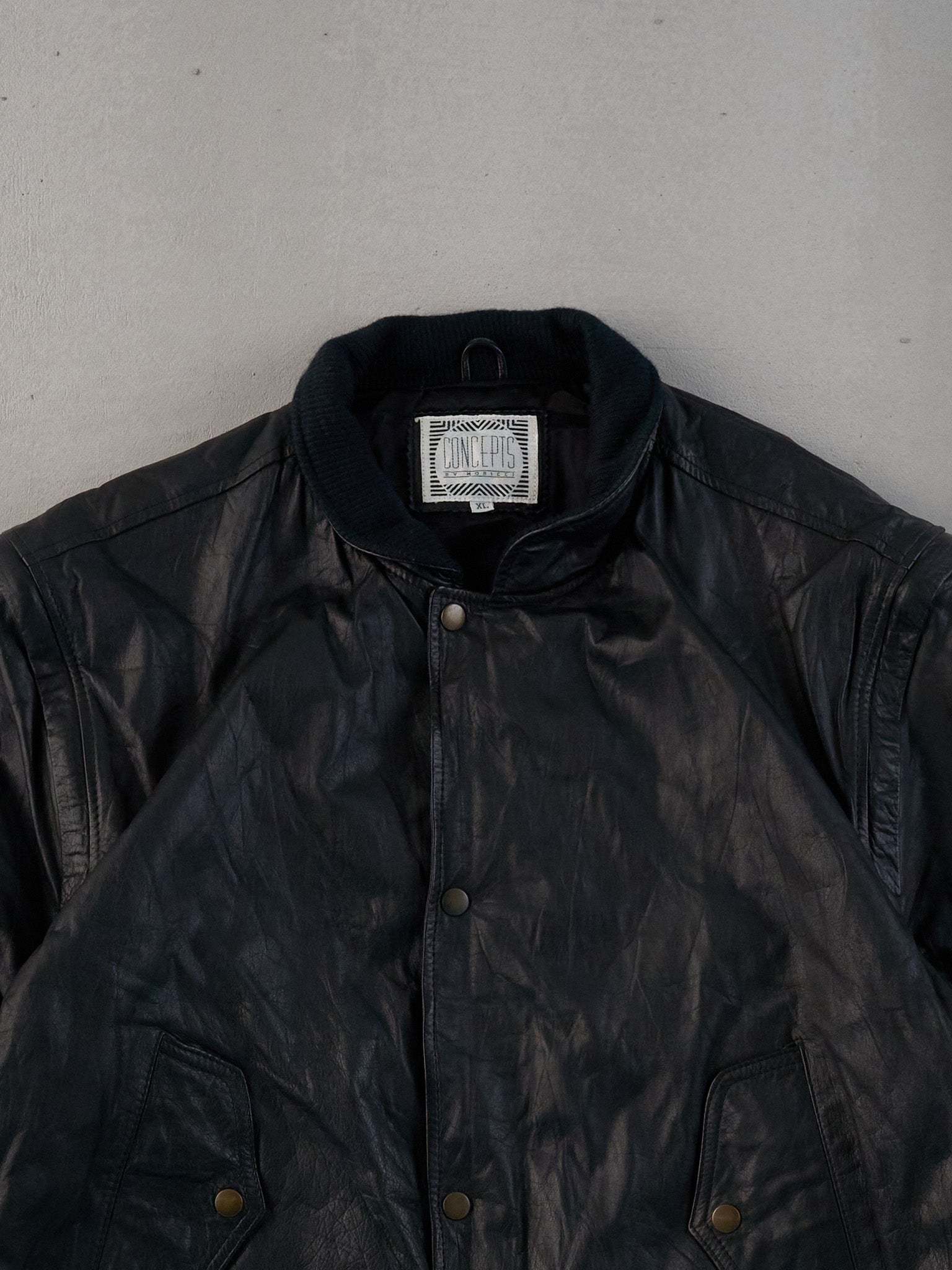 Vintage 90s Black Hardrock Cafe Dallas Collared Leather Jacket (L)