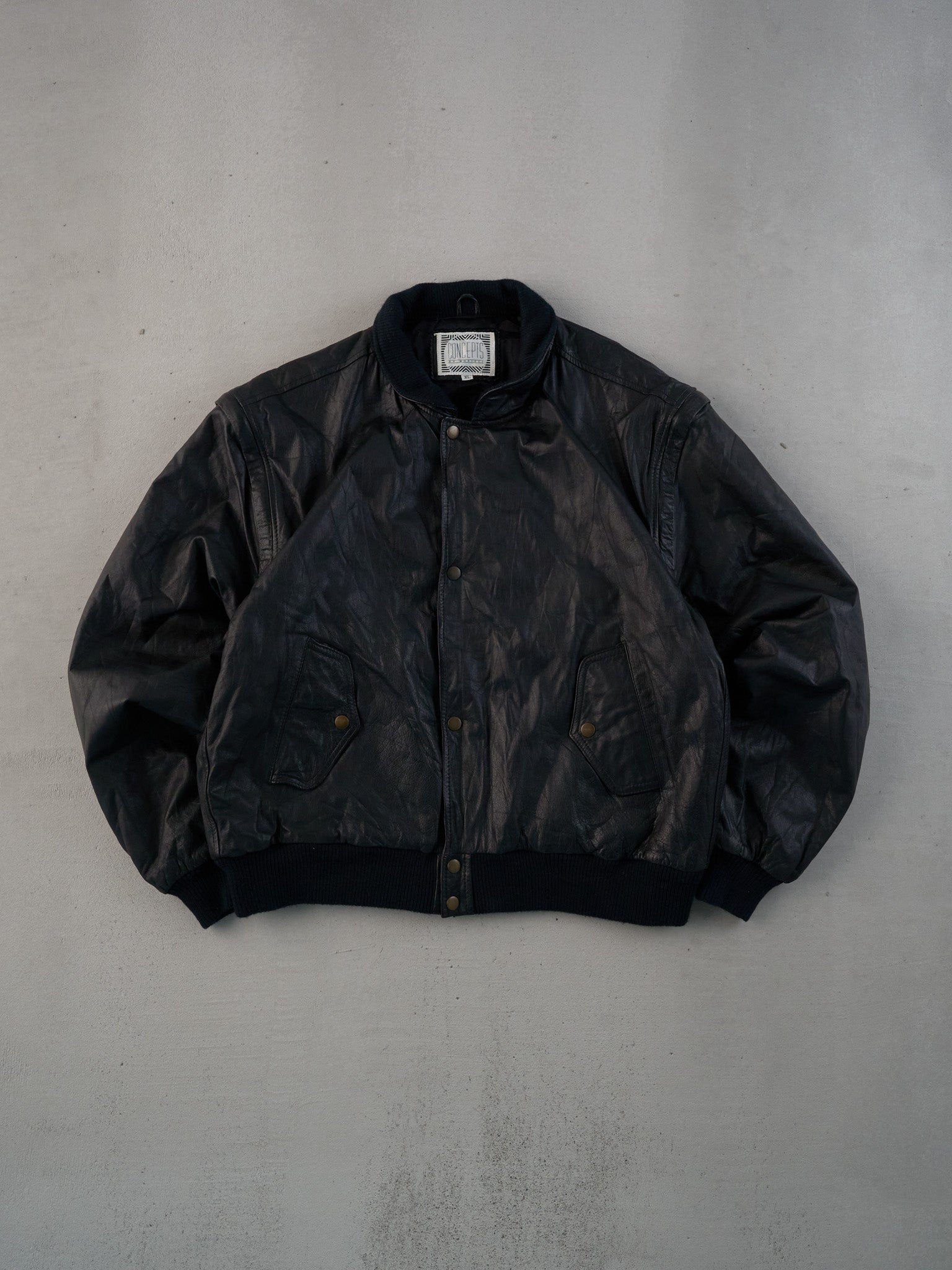 Vintage 90s Black Hardrock Cafe Dallas Collared Leather Jacket (L)