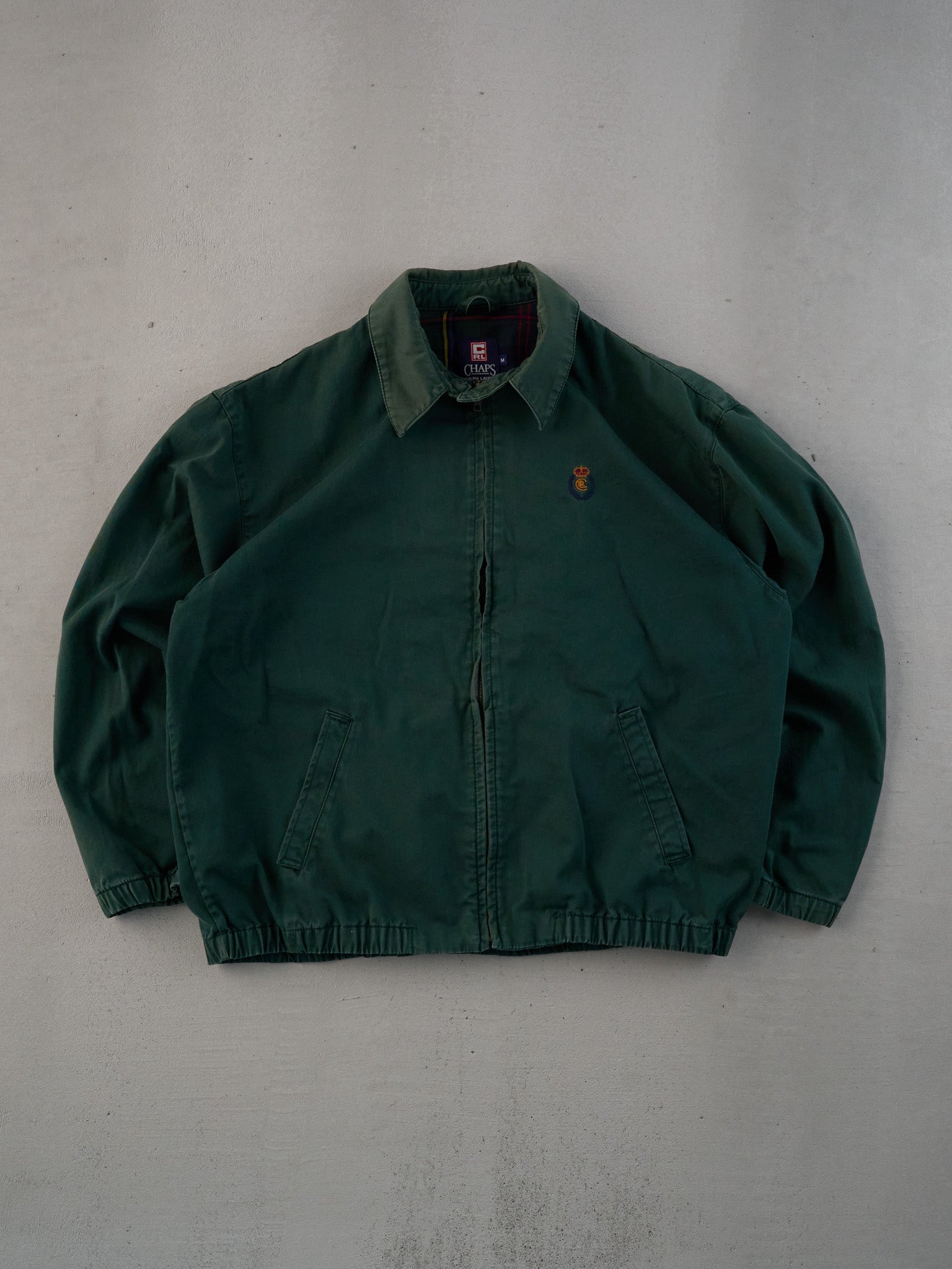 Vintage 90s Pine Green Chaps By Ralph Lauren Collared Jacket (M)