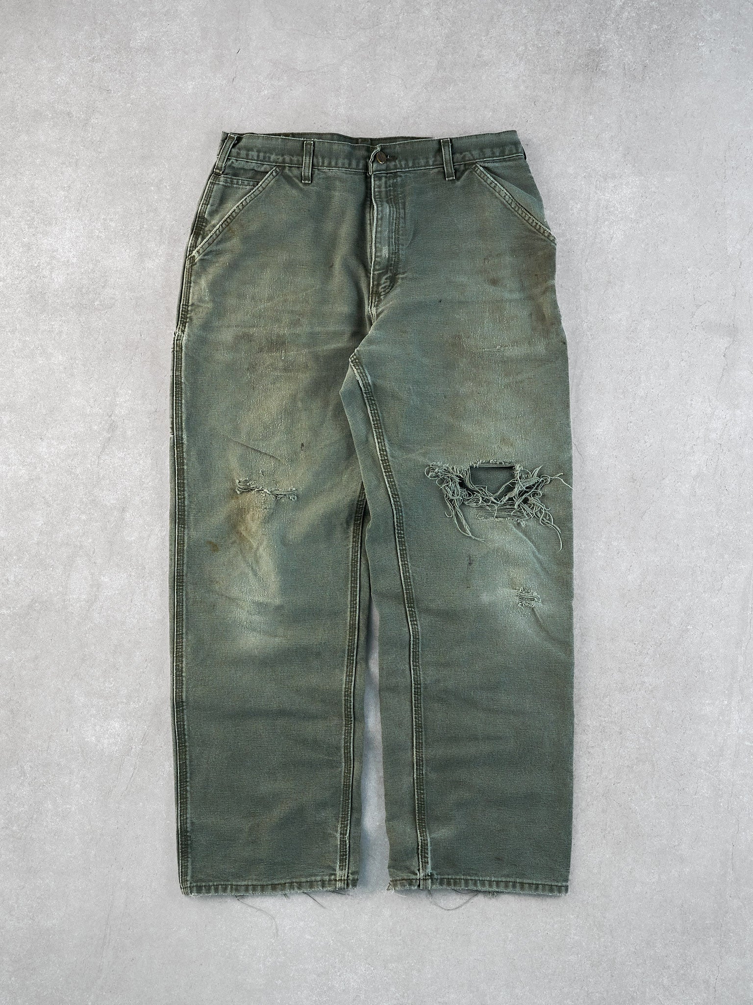 Vintage 90s Sage Green Carhartt Carpenter Pants (36x32)