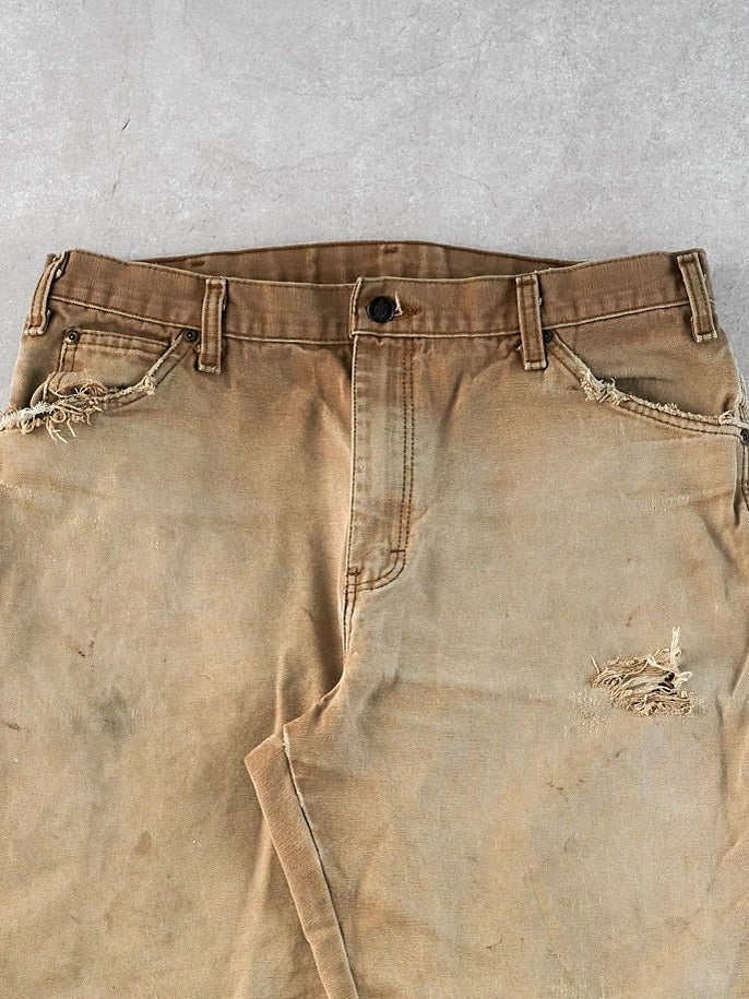 Vintage 90s Khaki Dickies Dungeree Carpenter Pants (34x32)
