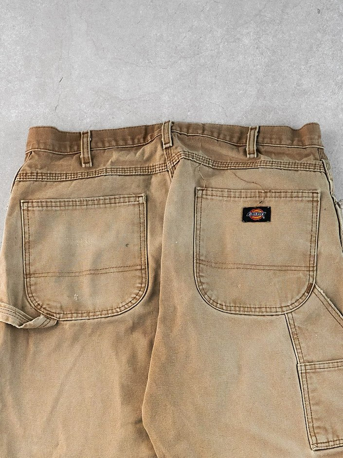 Vintage 90s Khaki Dickies Dungeree Carpenter Pants (34x32)
