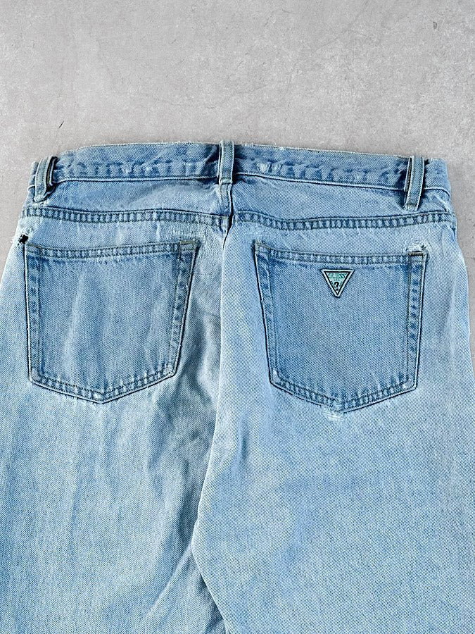 Vintage 90s Light Blue Guess Denim Jeans (34x35)