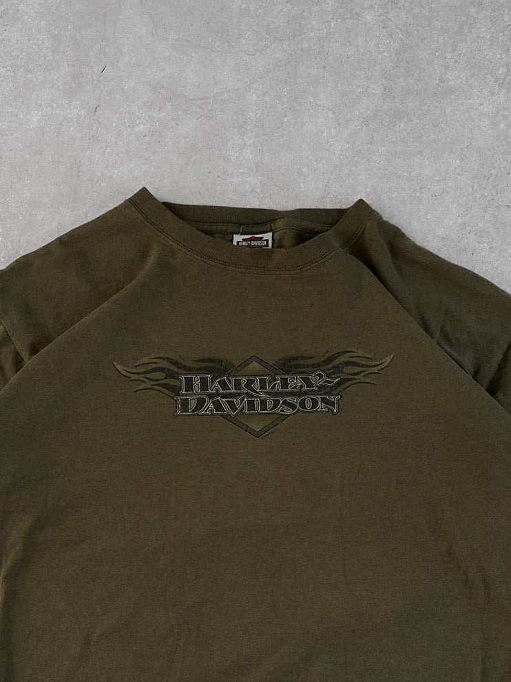 Vintage Moss Green Harley Davidson New York Longsleeve (L)