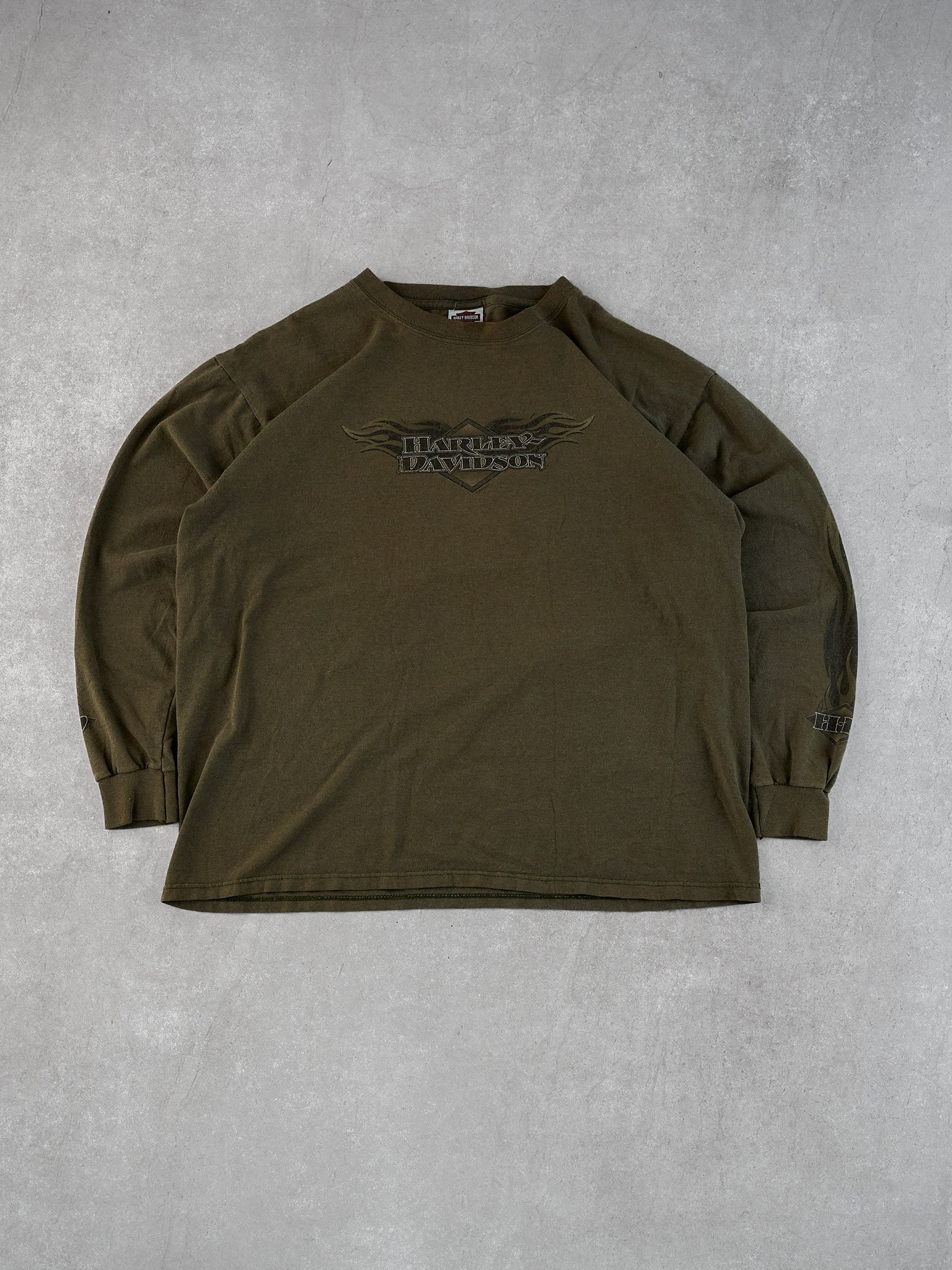 Vintage Moss Green Harley Davidson New York Longsleeve (L)