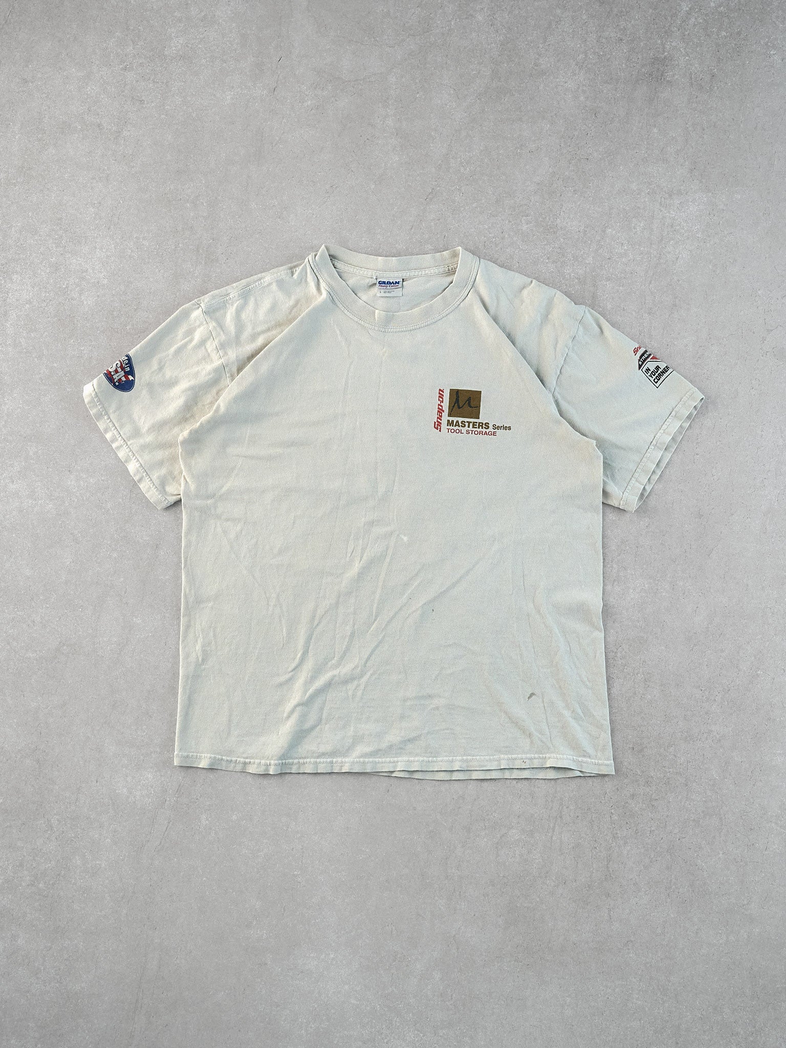 Vintage 90s Off White Snap On Graphic Tee (M)