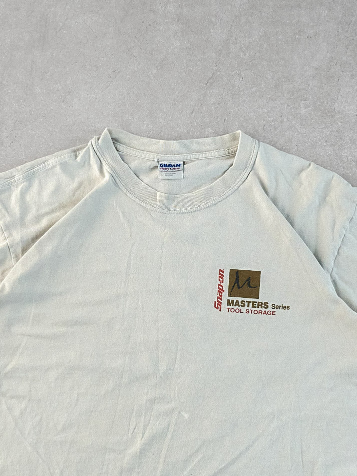 Vintage 90s Off White Snap On Graphic Tee (M)