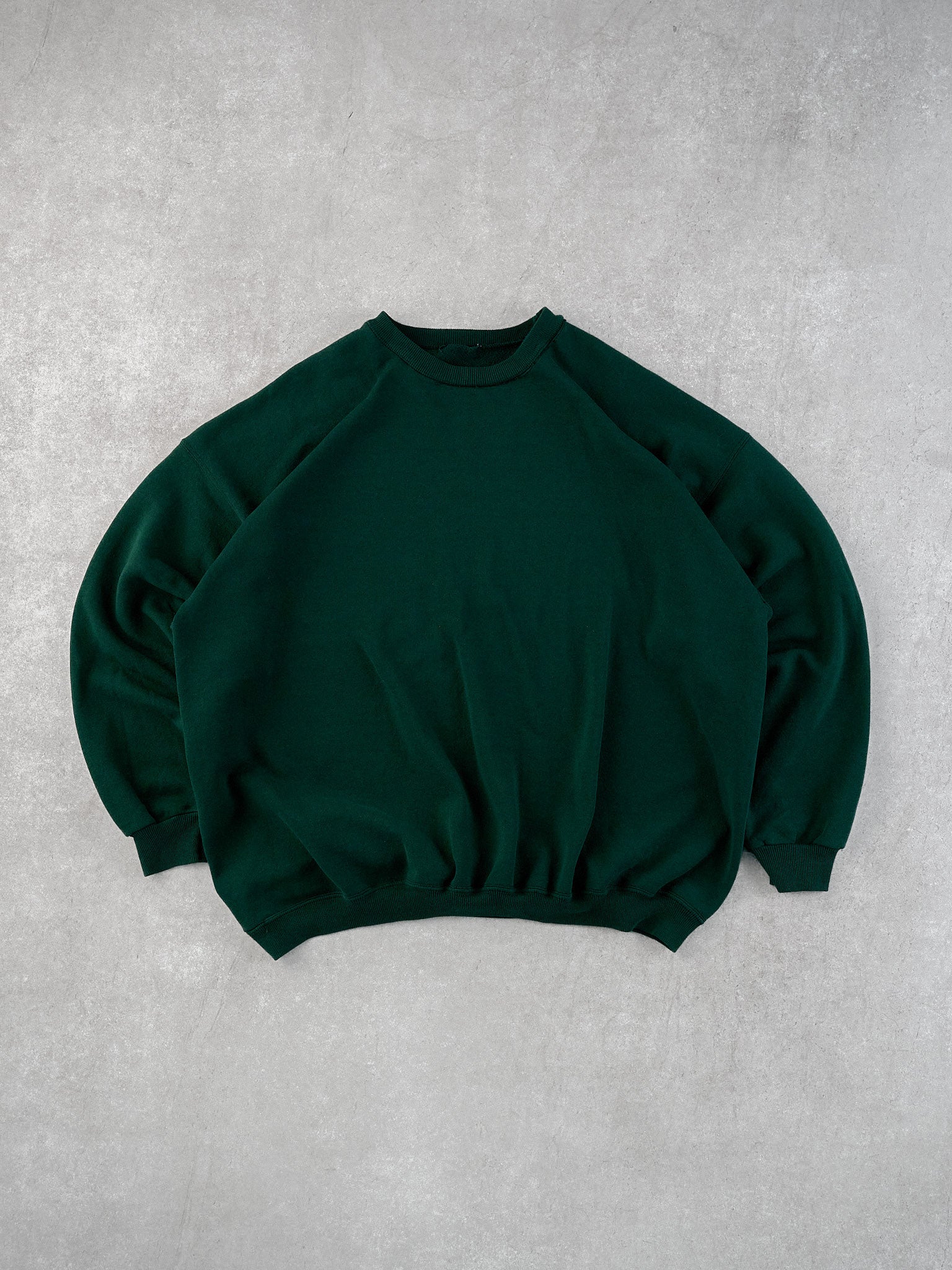 Vintage 90s Pine Green Blank Crewneck (XXL)