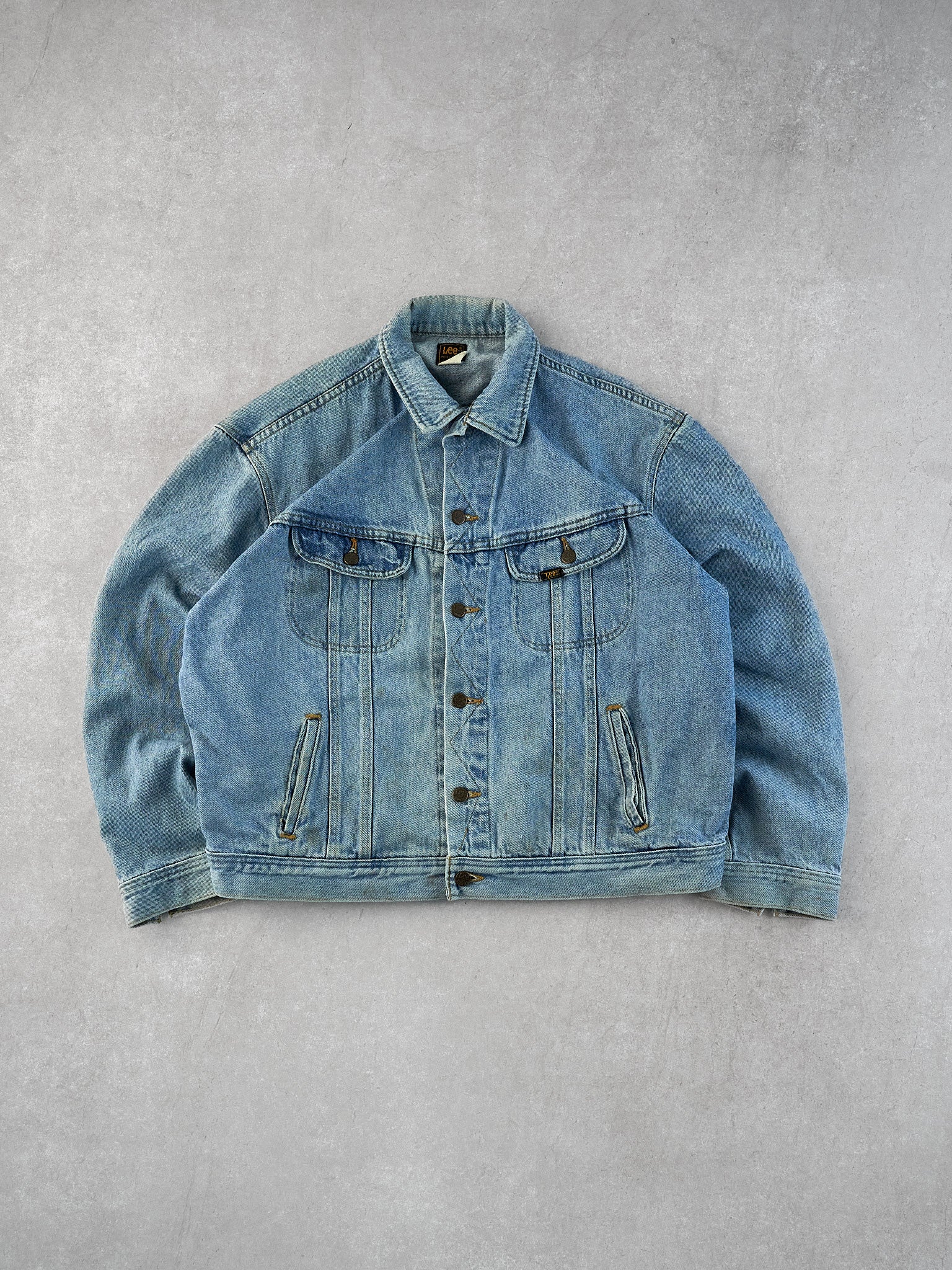 Vintage 90s Light Blue Lee Collared Denim Jacket (L)