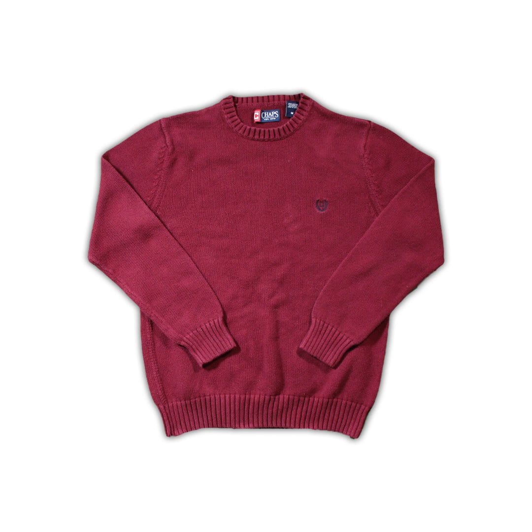 Vintage Maroon Chaps Knit Sweater | Rebalance Vintage.