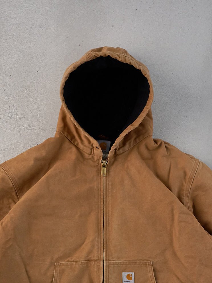 Vintage 90s Khaki Carhartt Hooded Workwear Jacket (XL)