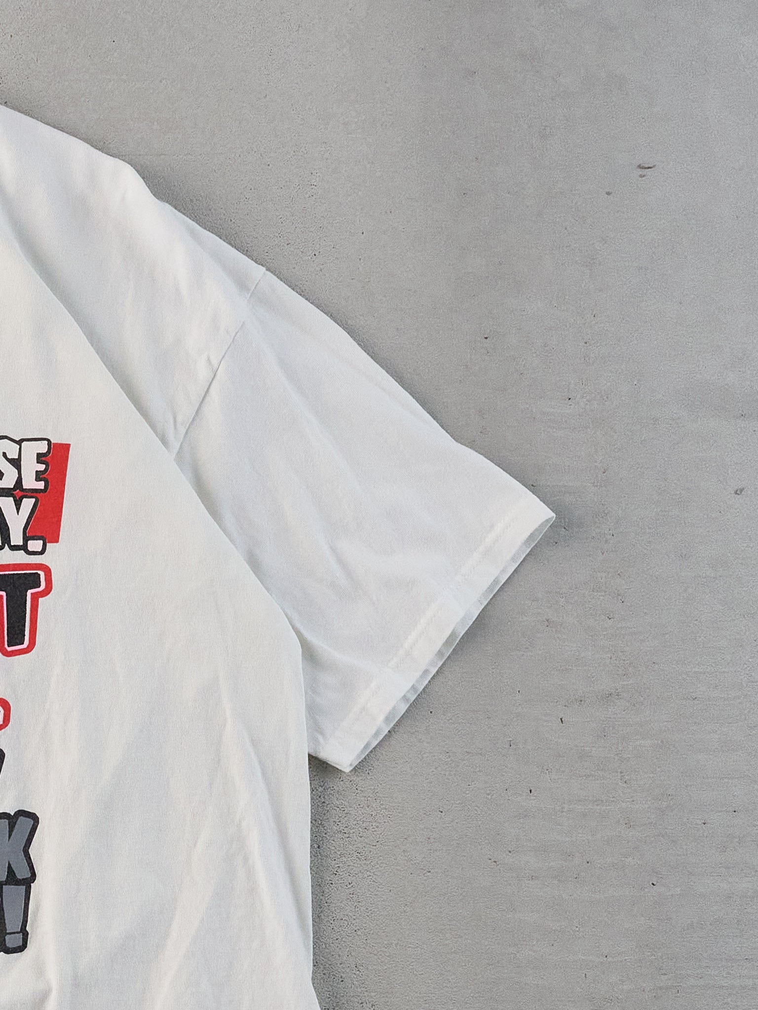 Vintage 90s White "I Can Only Please One Person A Day" Graphic Quote Tee (L)