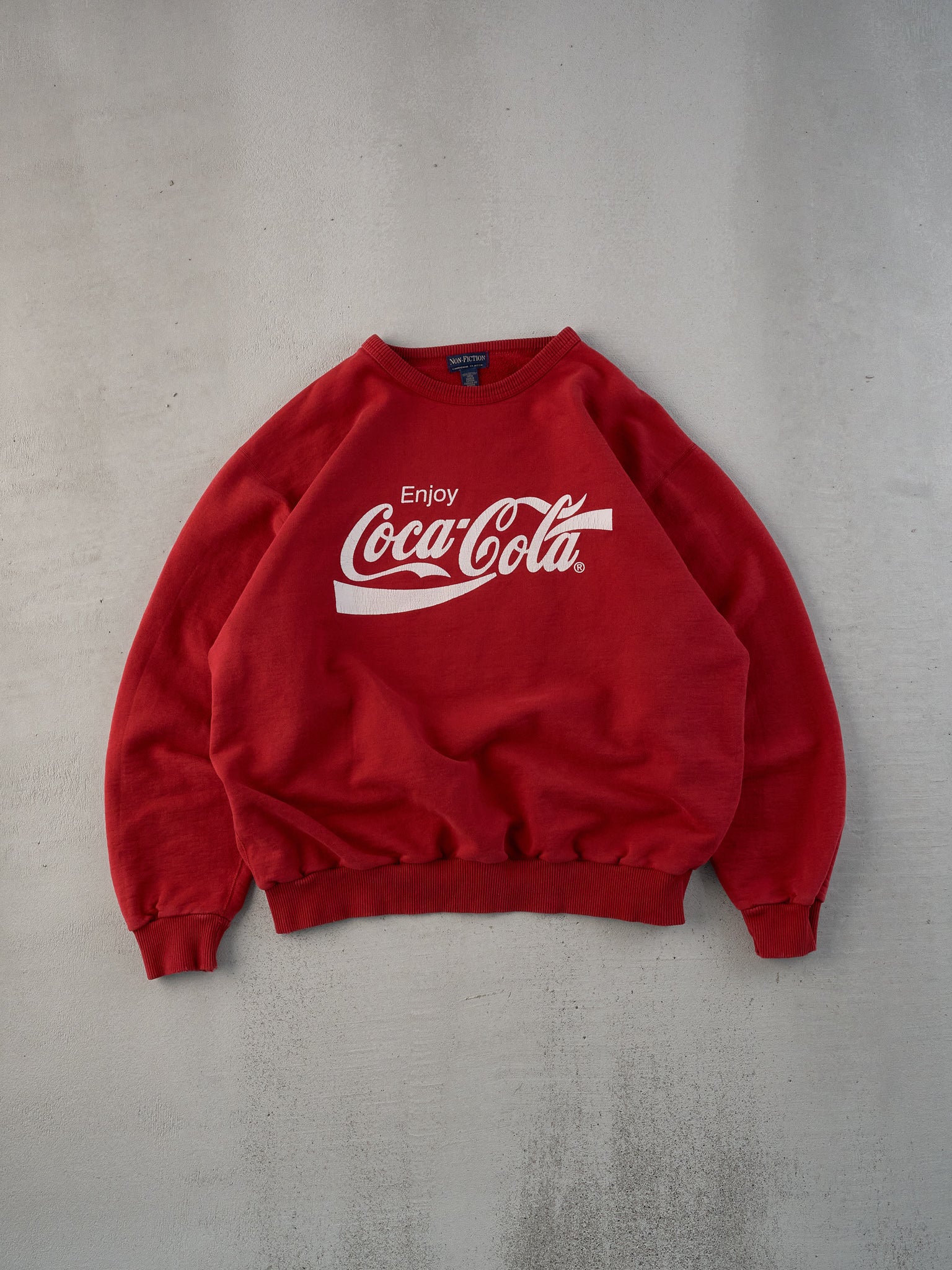 Vintage 90s Red Coca Cola Enjoy Graphic Crewneck (XL)