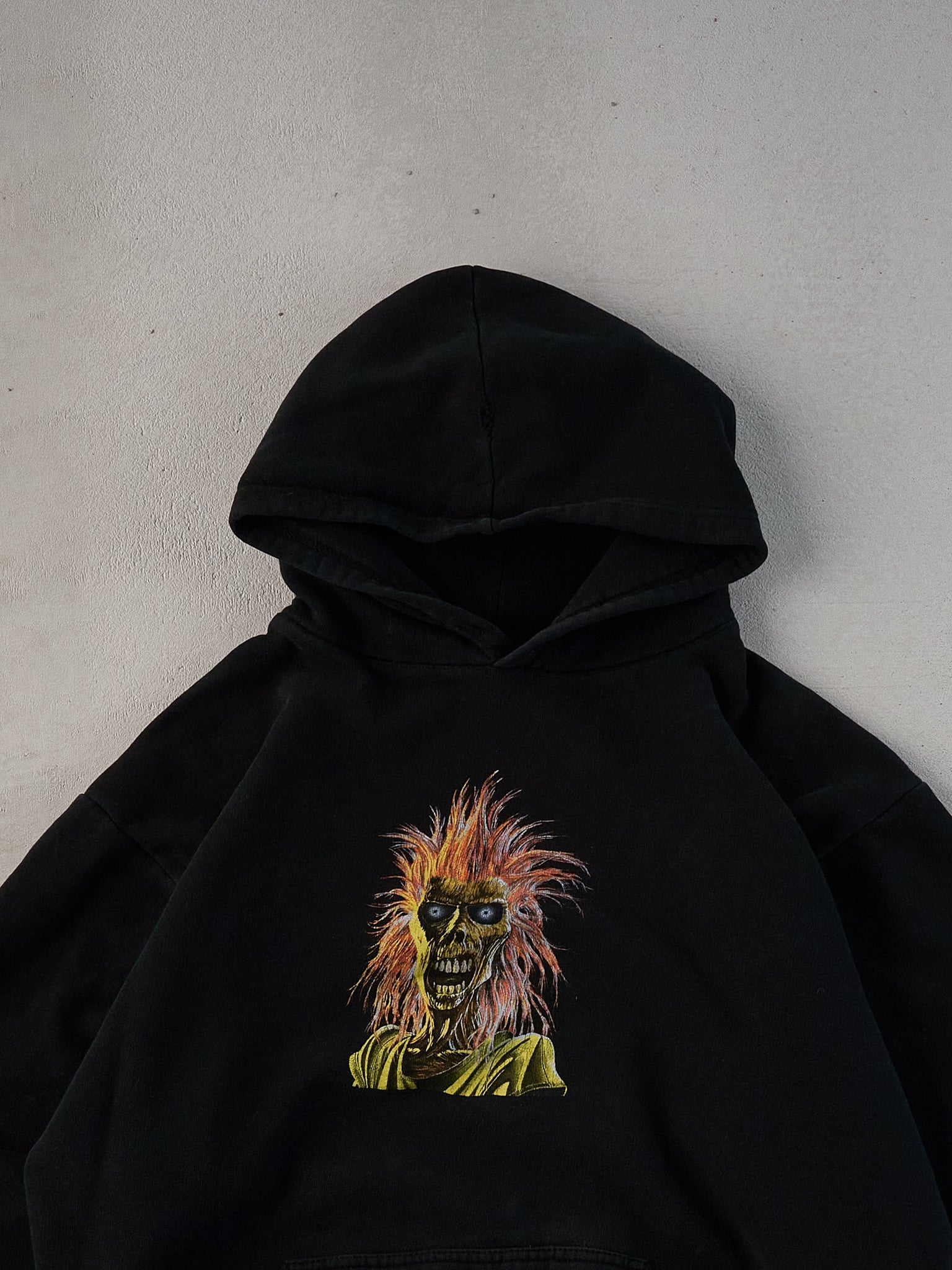 Vintage 90s Black Iron Maiden Graphic Hoodie (L)