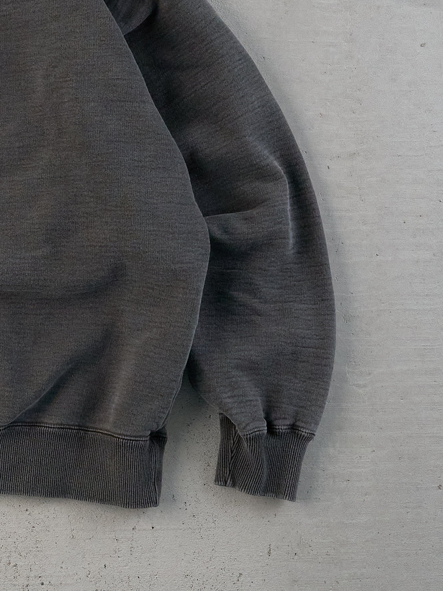 Vintage 90s Washed Black 1/4 Buttoned Crewneck (L/XL)