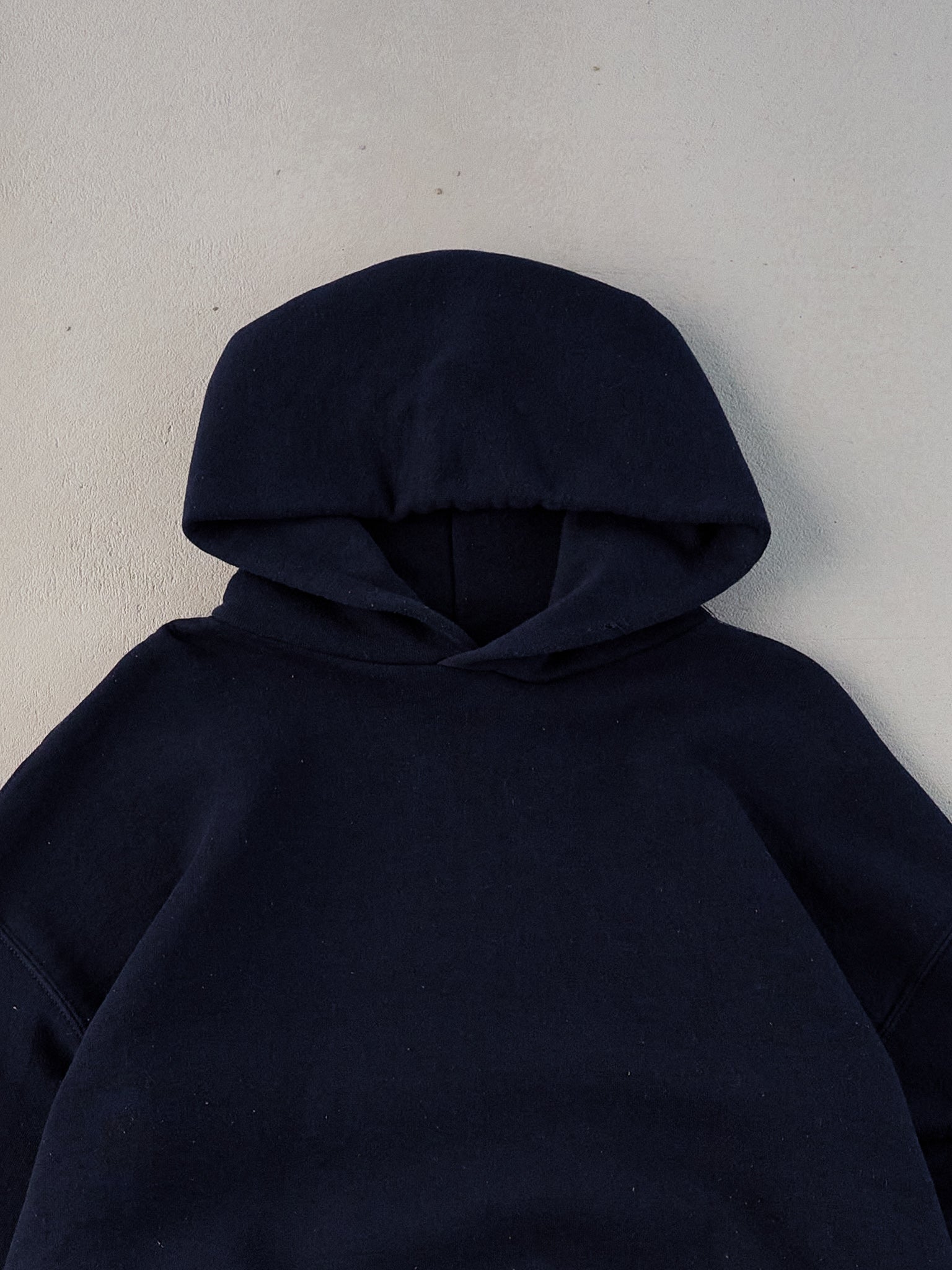 Vintage 90s Navy Blue Russell Athletics Blank Hoodie (L)