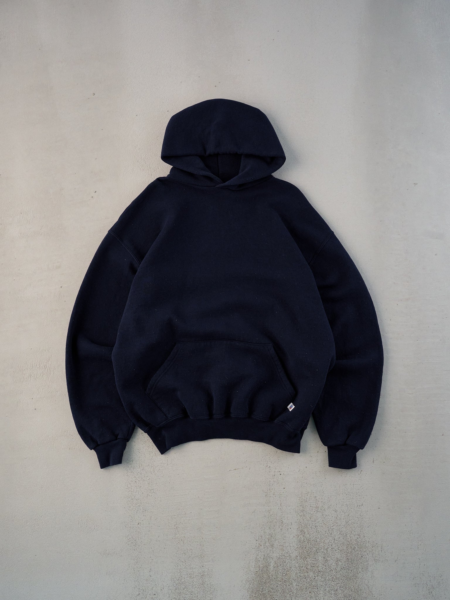 Vintage 90s Navy Blue Russell Athletics Blank Hoodie (L)