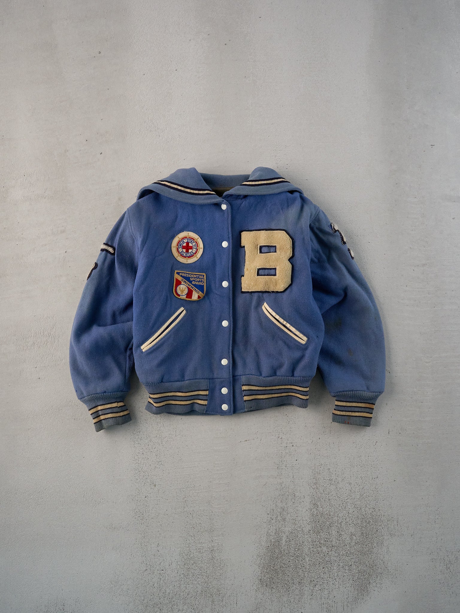 Vintage 76' Baby Blue Bengals Varsity Jacket (M)