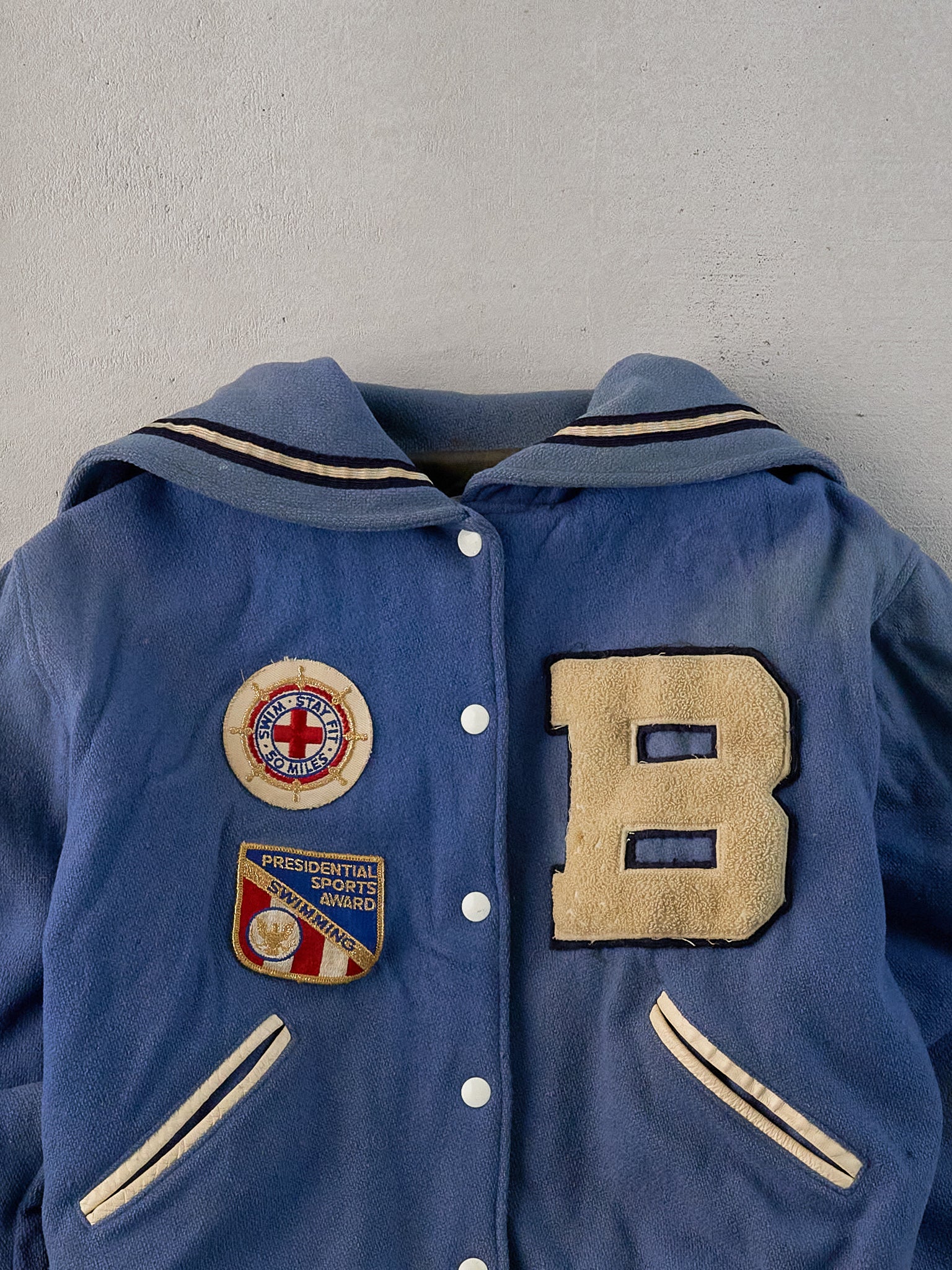 Vintage 76' Baby Blue Bengals Varsity Jacket (M)