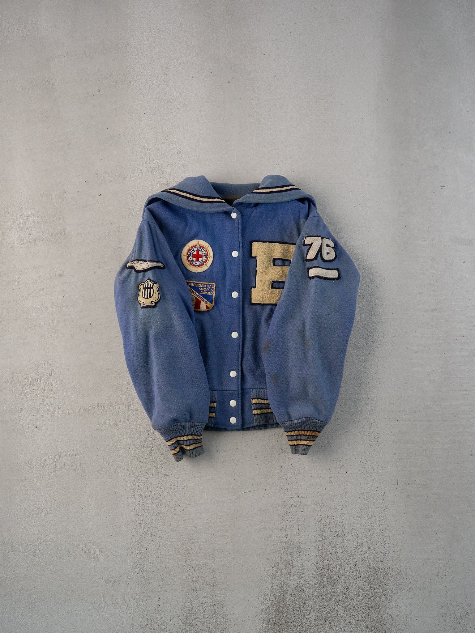 Vintage 76' Baby Blue Bengals Varsity Jacket (M)