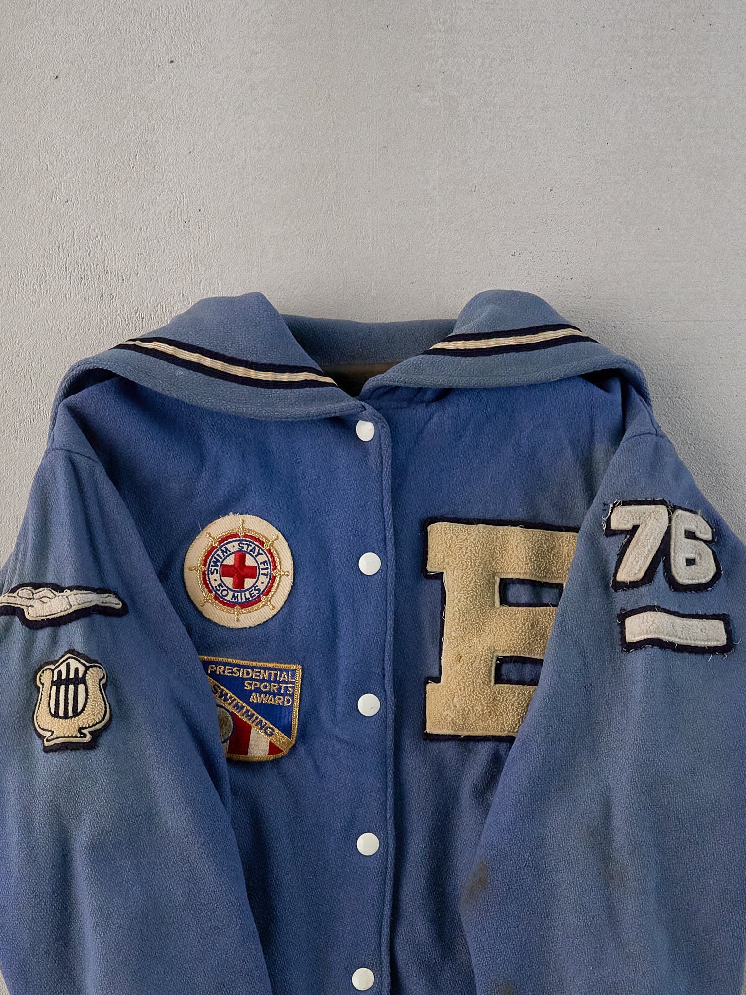 Vintage 76' Baby Blue Bengals Varsity Jacket (M)