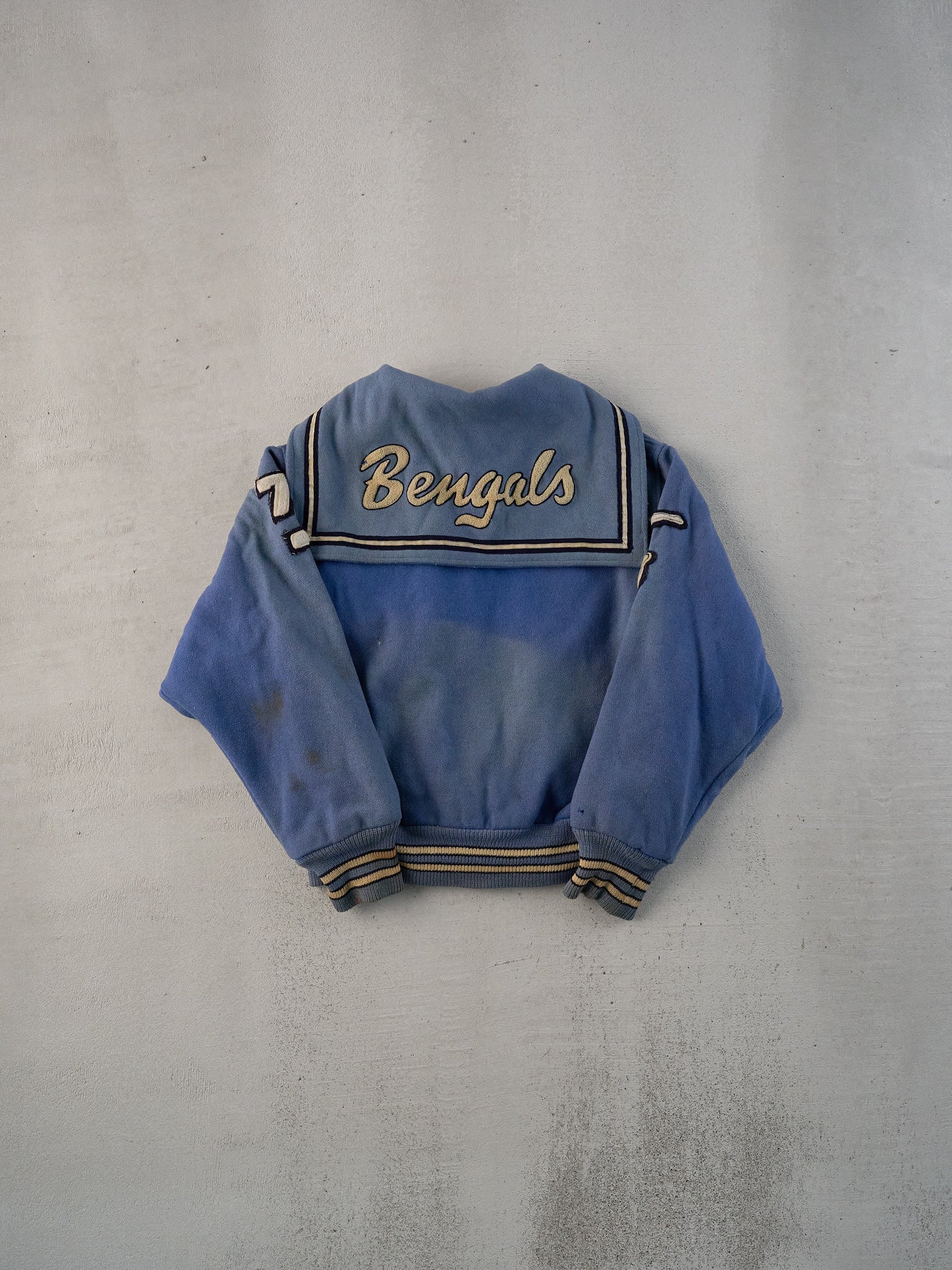 Vintage 76' Baby Blue Bengals Varsity Jacket (M)