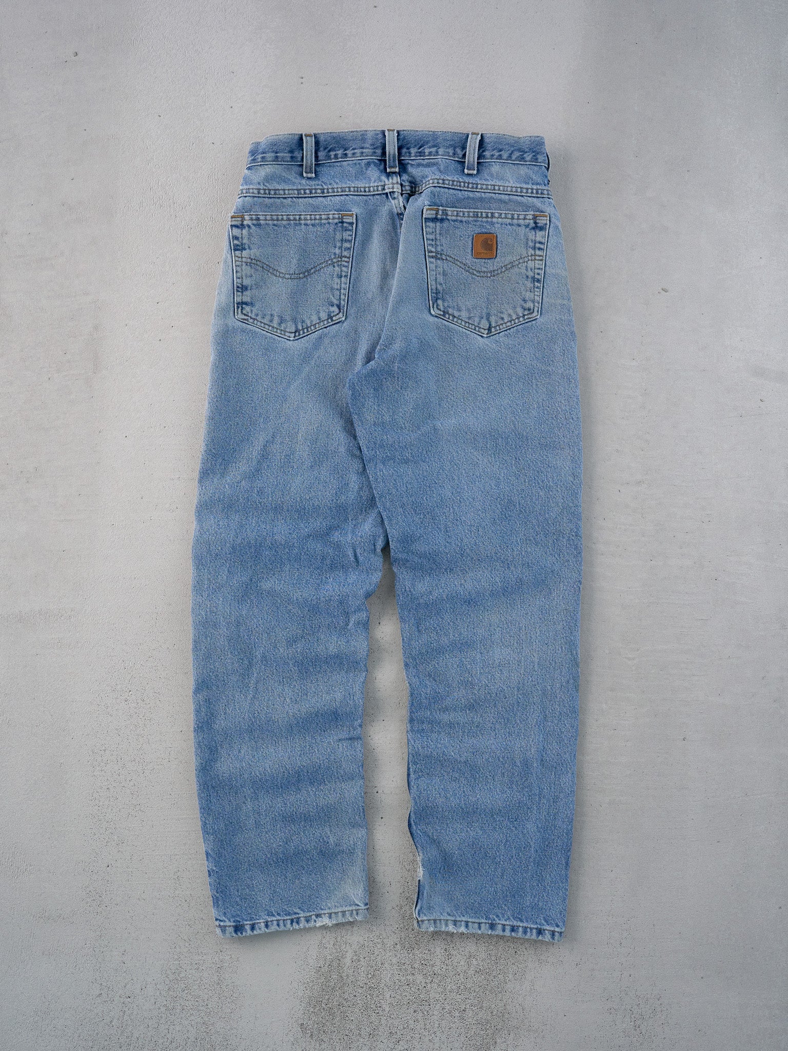 Vintage 90s Washed Blue Carhartt Distressed Denim Jeans (31x31)