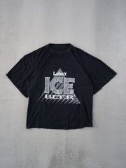 Vintage 90s Black Labatt Ice Beer Graphic Boxy Tee (M)