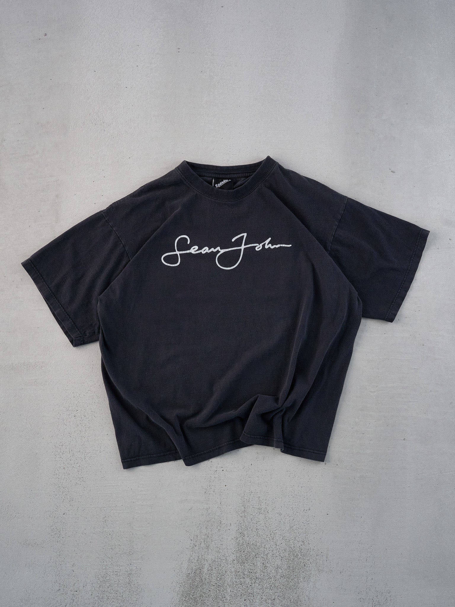 Vintage 90s Washed Black Sean John Signature Tee (L)