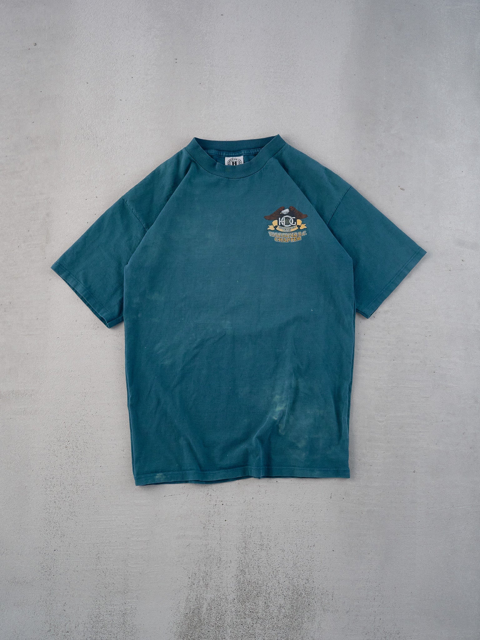 Vintage 90s Teal Harley Davidson Vancouver BC Graphic Tee (M)