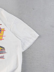 Vintage 89' White Single Stitched Mike Dann Pisano Racing Graphic Tee (M)