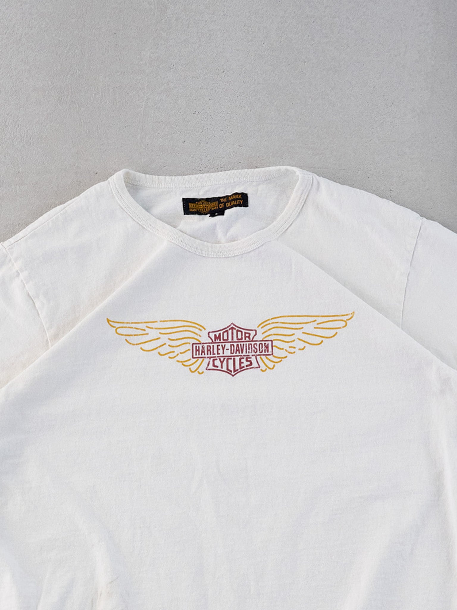 Vintage 90s White Harley Davidson Logo Tee (M)