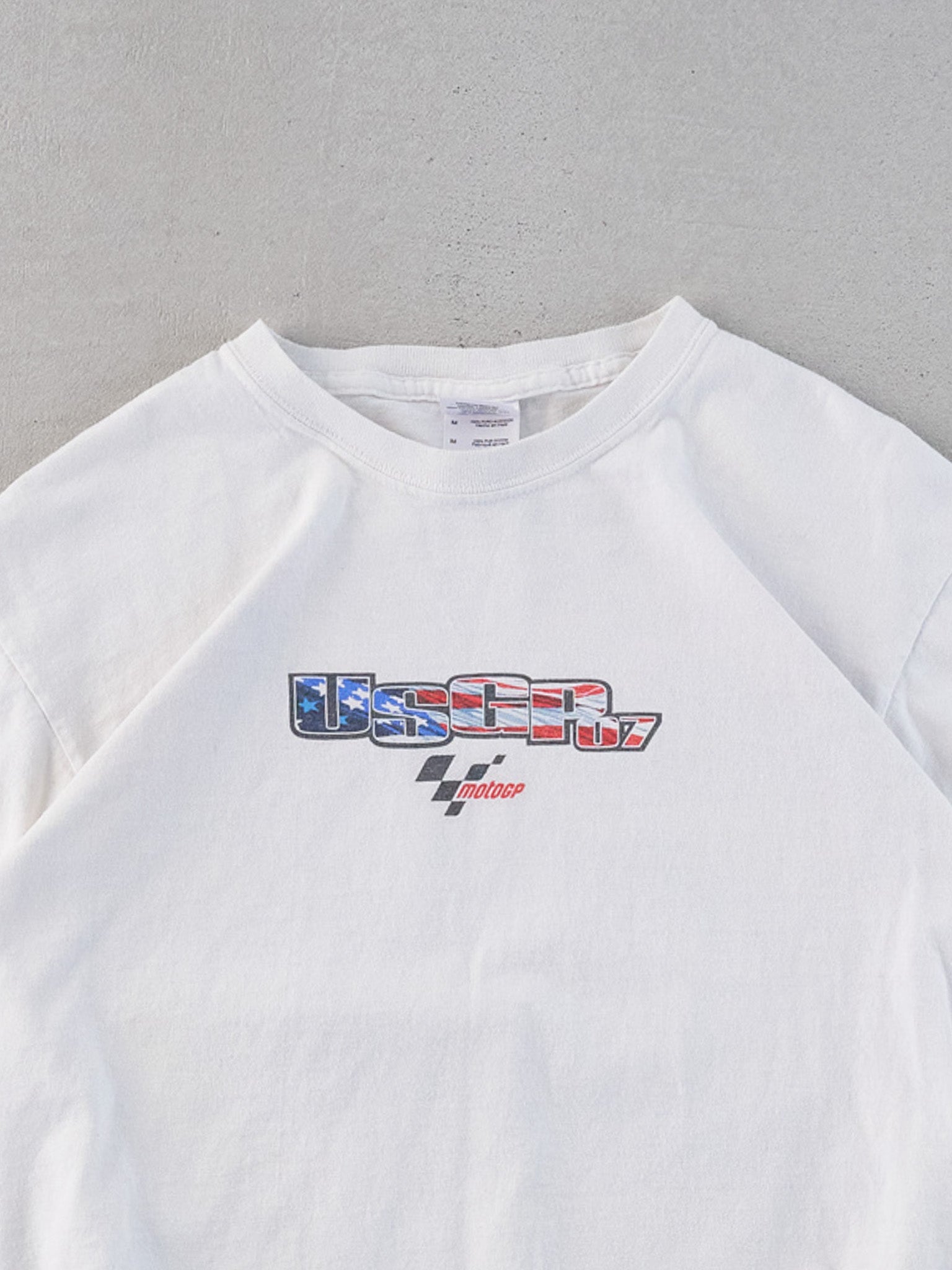 Vintage 07' White USGR Bike Racing Graphic Tee (XS/S)