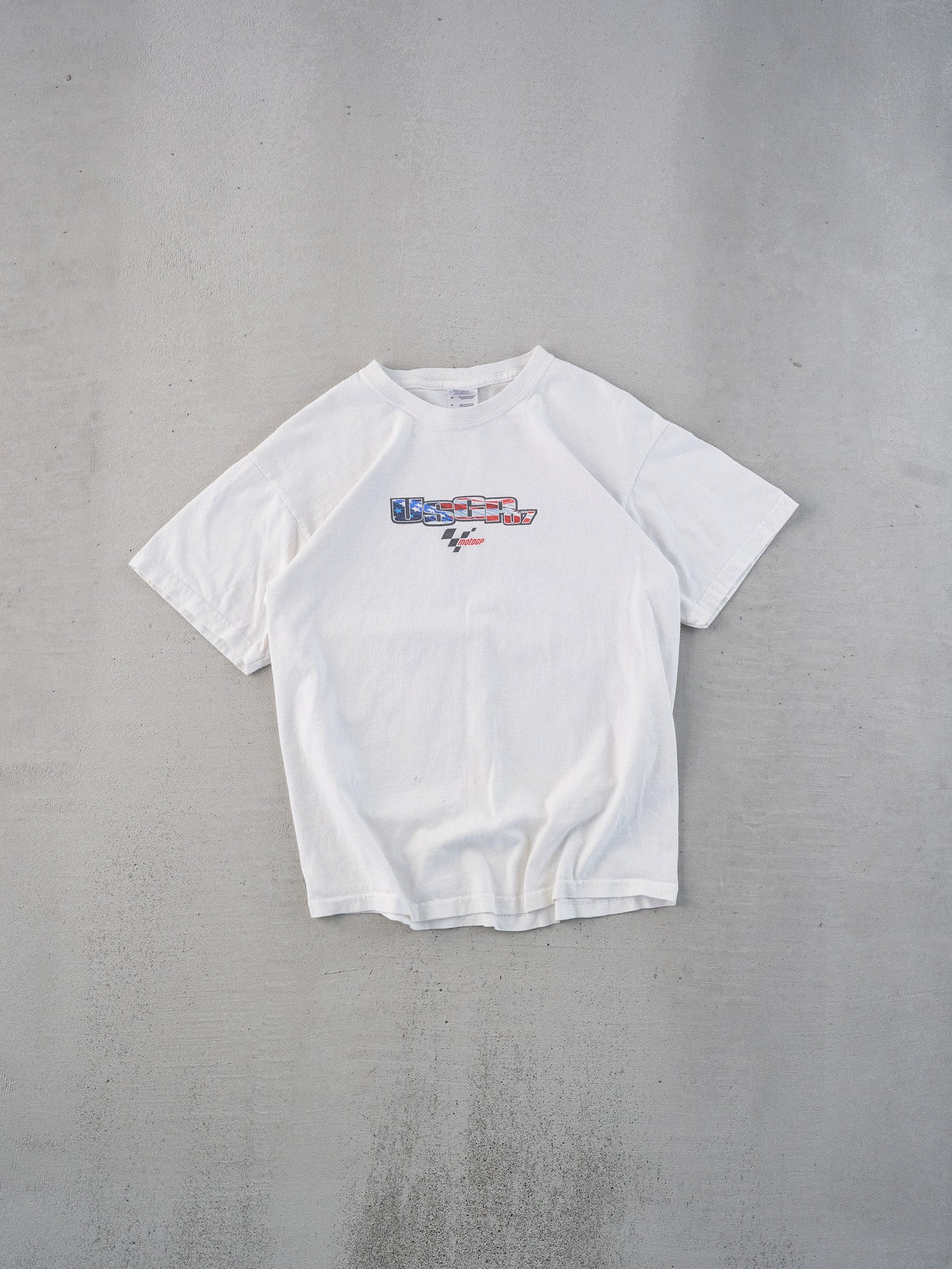 Vintage 07' White USGR Bike Racing Graphic Tee (XS/S)