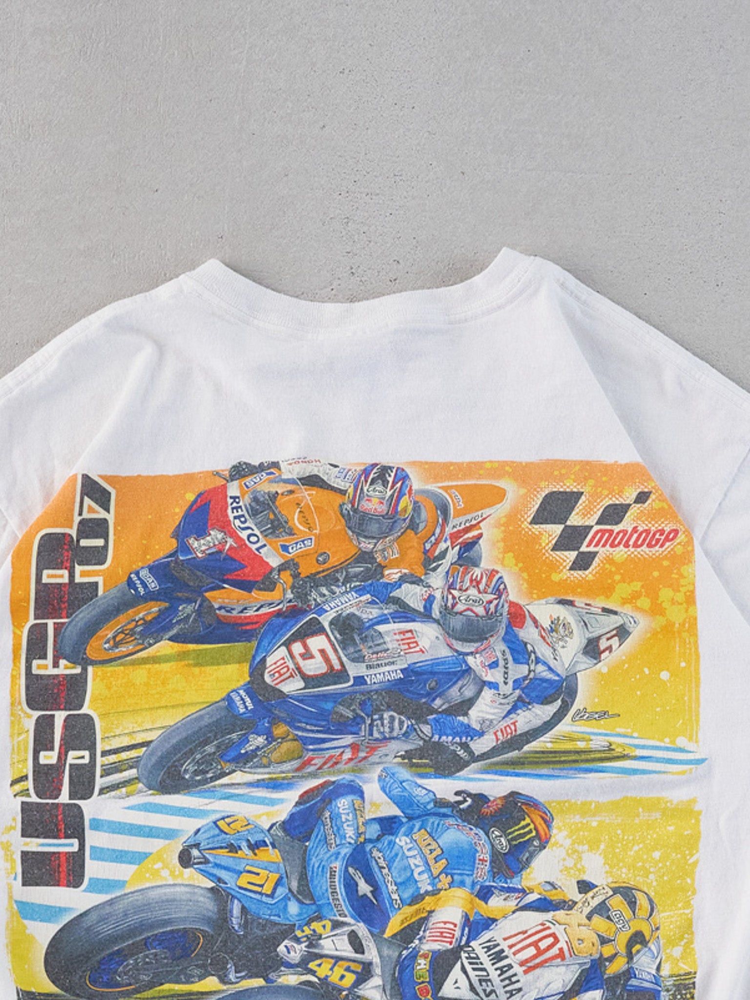 Vintage 07' White USGR Bike Racing Graphic Tee (XS/S)