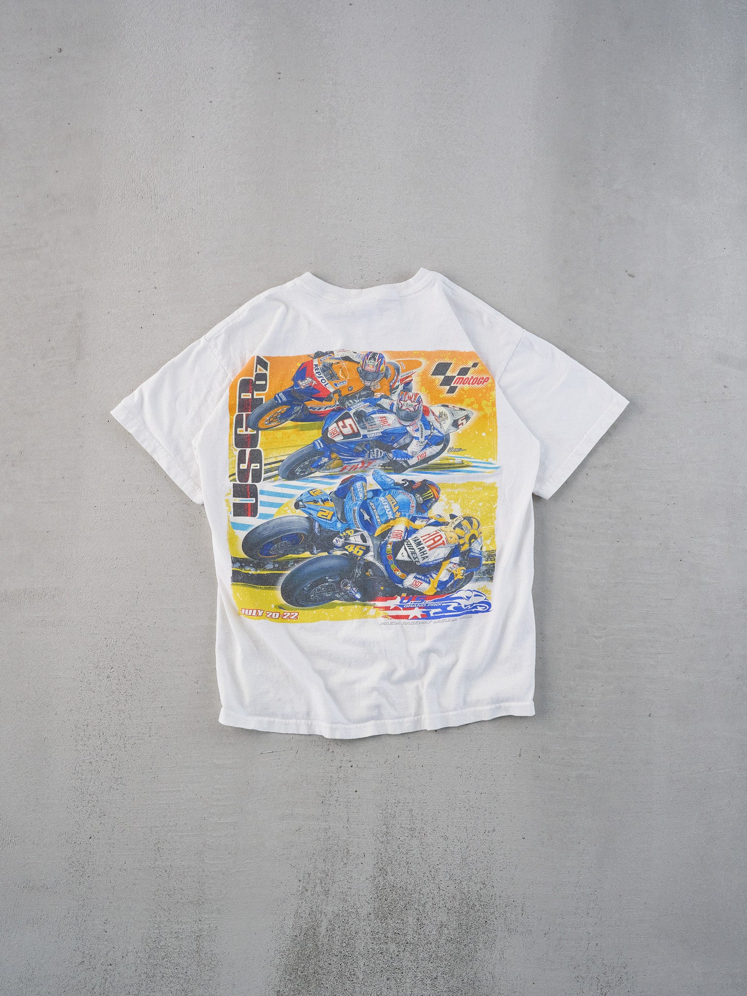 Vintage 07' White USGR Bike Racing Graphic Tee (XS/S)