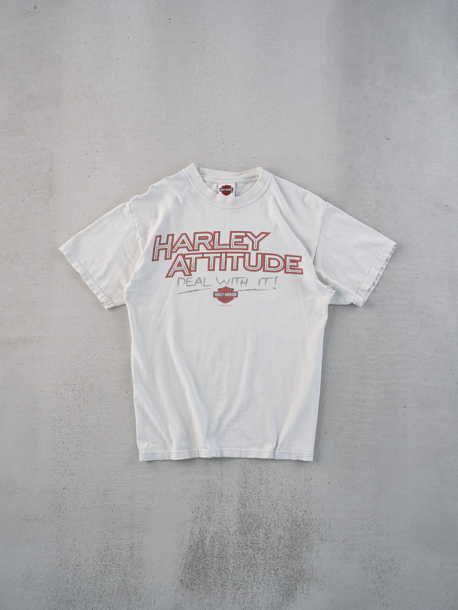 Vintage 05' White Harley Davidson Attitude Graphic Tee (S)