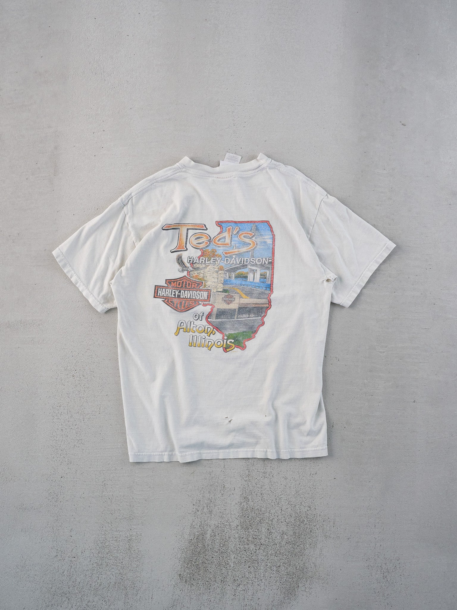 Vintage 05' White Harley Davidson Attitude Graphic Tee (S)