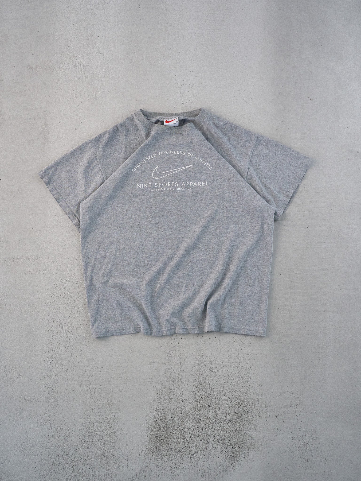 Vintage 90s Grey Nike Sports Apparel Graphic Tee (M)