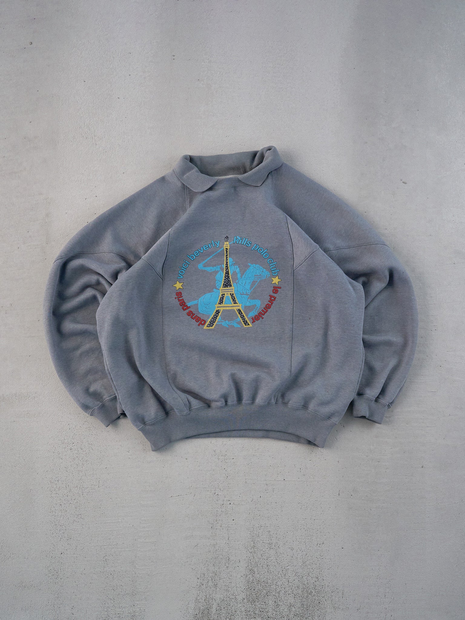 Vintage 80s Grey Beverly Hills Polo Club Turtleneck (M/L)