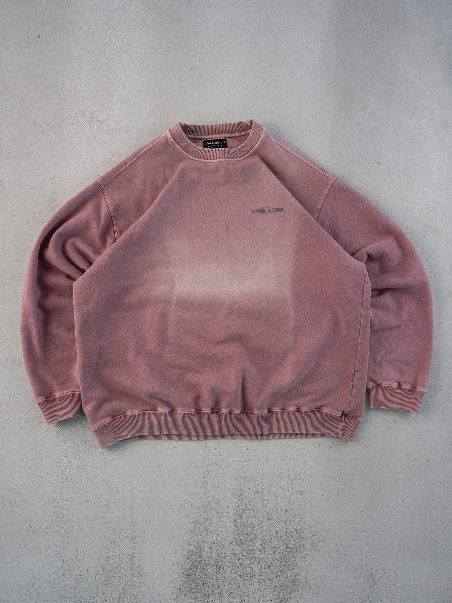 Vintage 90s Sun Faded Maroon Eddie Bauer Blank Crewneck (XL)