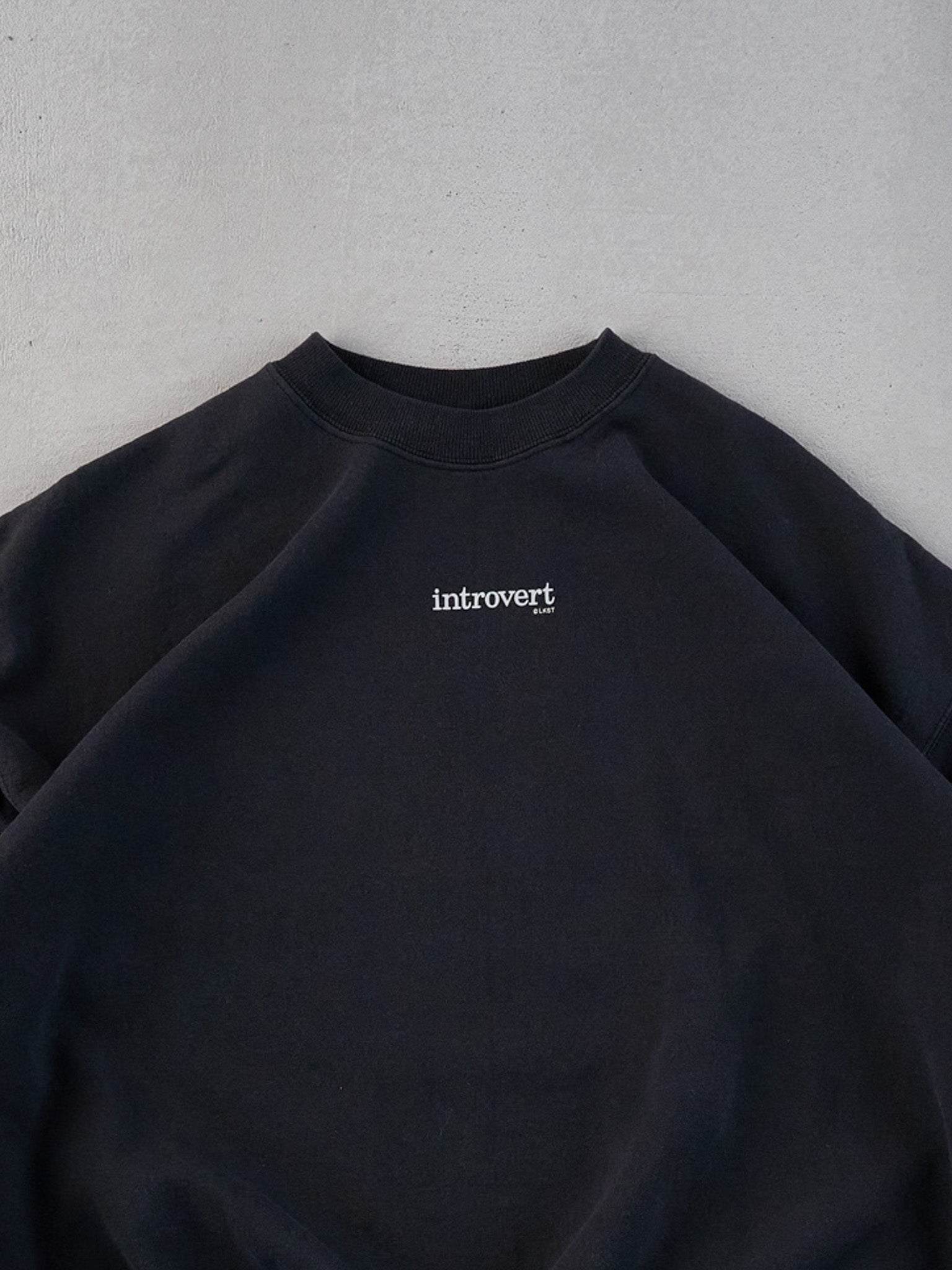 Vintage 90s Black Introvert Blank Crewneck (M/L)